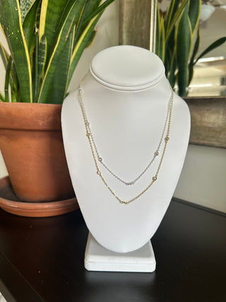 Carrie Gold FIlled CZ Station Necklace