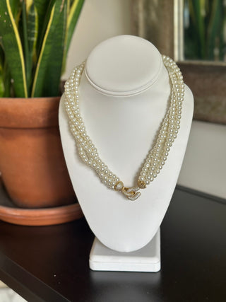 MULTI STAND PEARL TWIST NECKLACE