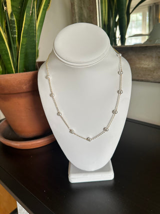 Natural Pearl Necklace with Gold Chain