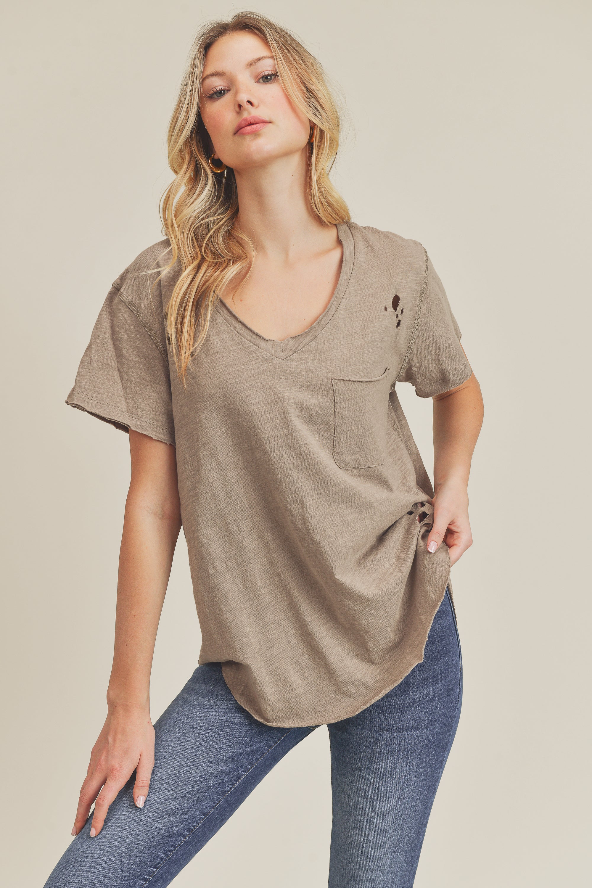 Distressed t outlet shirt women's