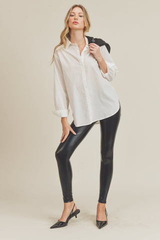 Glossy Faux Leather Leggings