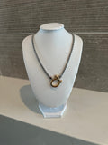 Chunky Box Chain with  Horsebit Closure 18k Gold Necklace