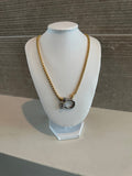 Chunky Box Chain with  Horsebit Closure 18k Gold Necklace