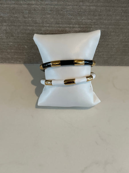 Enamel and 18k Gold Plated Cuff Bracelet
