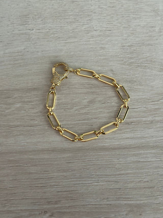 Toggle Clasp 18k Gold Plate Bracelet