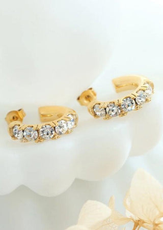 Classy CZ and 18k Gold Plate Earrings