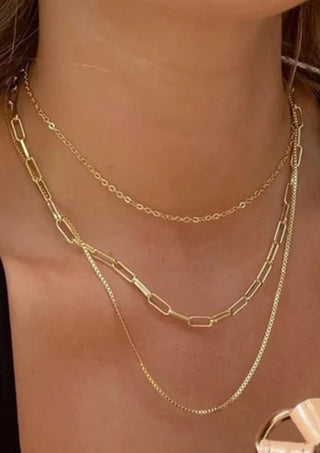 Triple Threat 18k Gold Plated Necklace