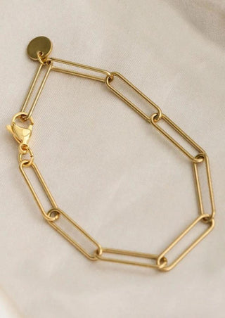 18k Gold Plate Paperclip Bracelet