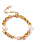 Pearl 18k Gold Plated Chunky Bracelet