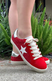 Skylar Red Glitter Sneaker